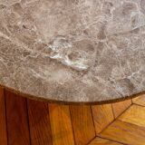 Round beige marble table