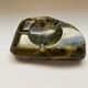Vintage malachite ashtray in dark green tones