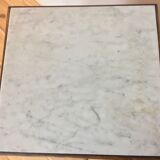 Meuble d'appoint rustique bois massif et marbre blanc