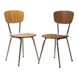 2 vintage light brown-caramel Formica chairs, very good condition.