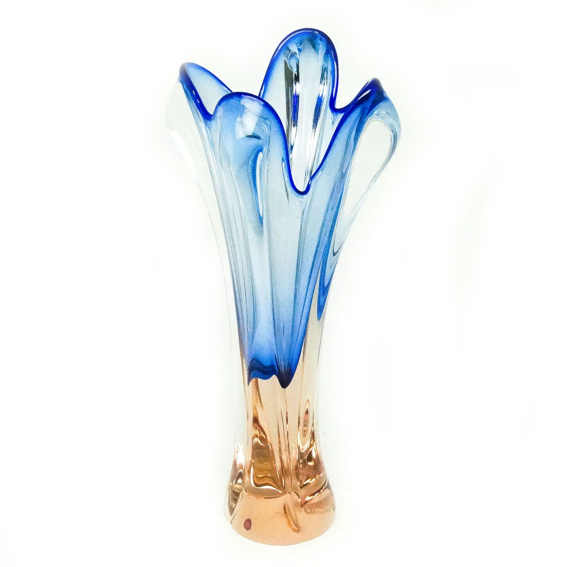 Vase, mid-century modern, glass, designed by J. Hospodka, Czechoslovakia, 1960s