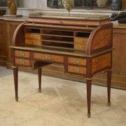 Louis XVI style cylinder desk in marquetry from the Napoleonic III period.