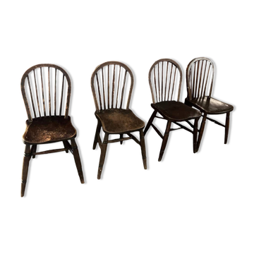 Série de 4 chaises Windsor