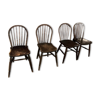 Série de 4 chaises Windsor