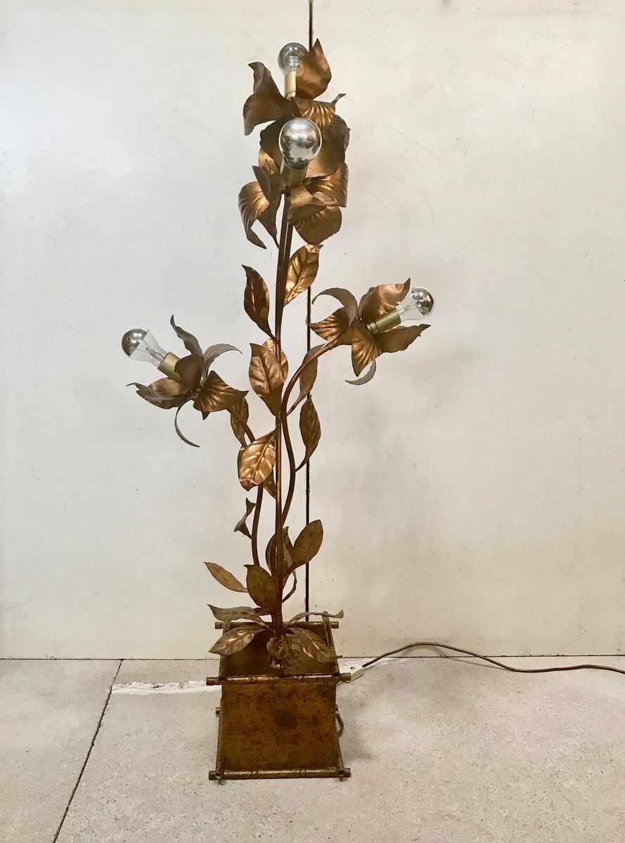 Handcrafted Gilded Metal Florentine Table or Floor Lamp by Hans Kögl, 1960s
