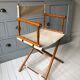 Former director's side chair in wood and canvas