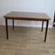 Vintage rectangular teak table with 130 cm dark legs and extension 1960 Sweden