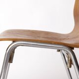 1 sur 4 chaises empilables vintage en teck et métal des années 1970, Allemagne
