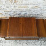 Bar cabinet on casters in walnut