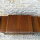 Rolling bar cabinet in walnut