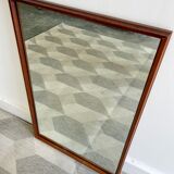 Miroir vintage rectangulaire en teck 48x76cm