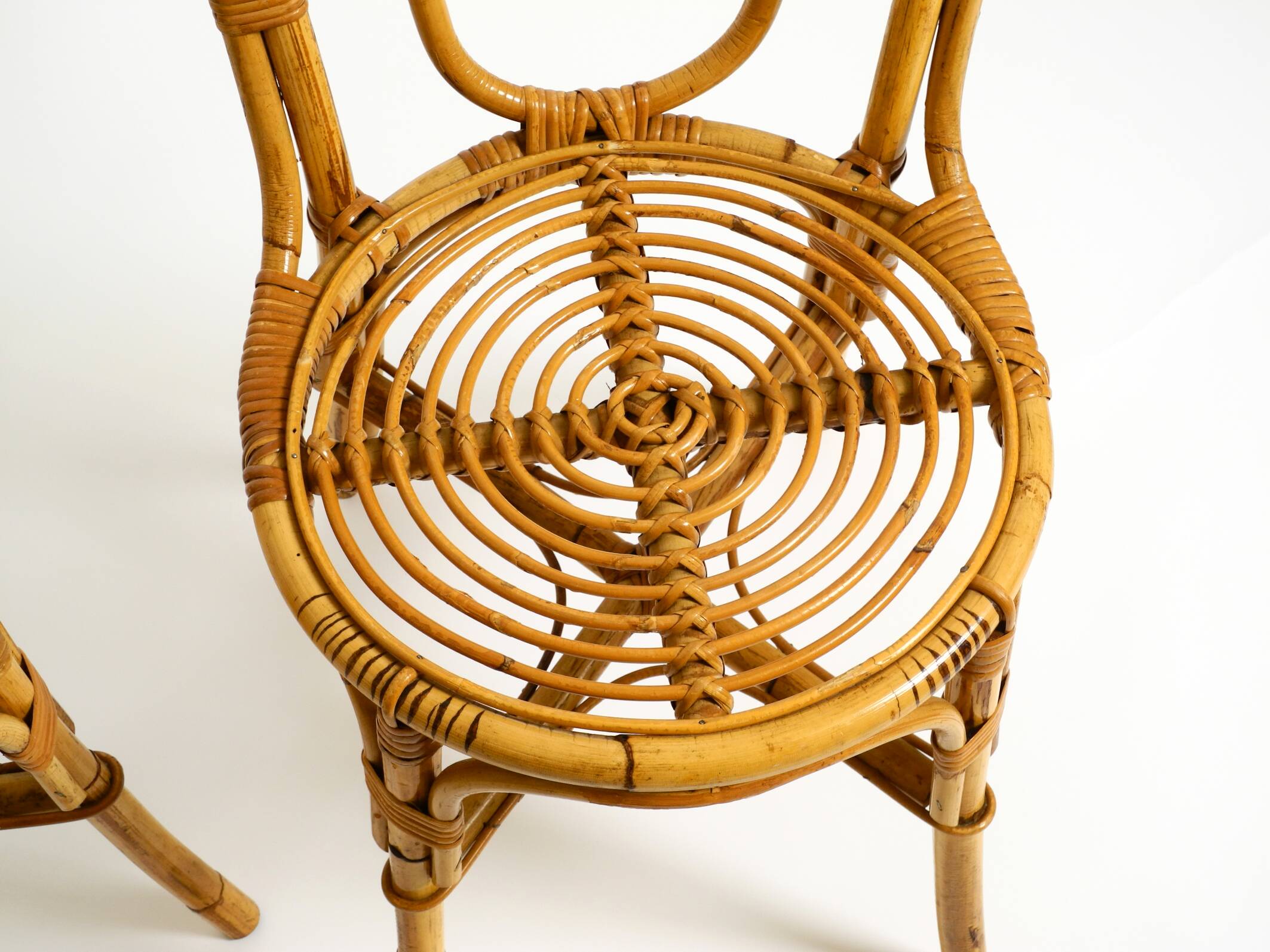 Pair of very beautiful rare original 1960s Italian bamboo chairs