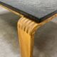 Brutalist coffee table, chalet-style slate stone