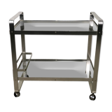 Rolling table in italian vintage aluminum by Martini and Rossi 1970