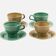 Set de 4 tasses et sous-tasse vert Sunbeam vert et kaki
