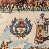 Old illustrated map of Argentina from 1948 - JP Pinchon