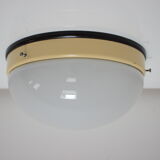 Midcentury Glass Ceiling Lamp, Flush Mount or Wall Lamp, 1960s