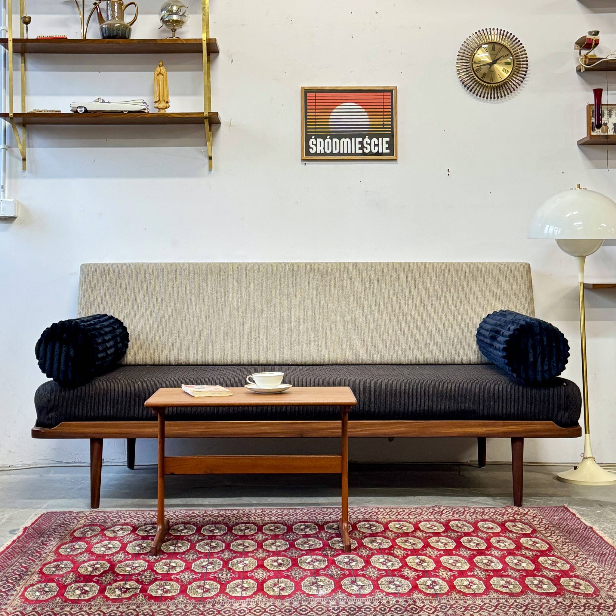 Canapé-lit en laine, Danemark années 1960/1970, milieu du siècle, vintage