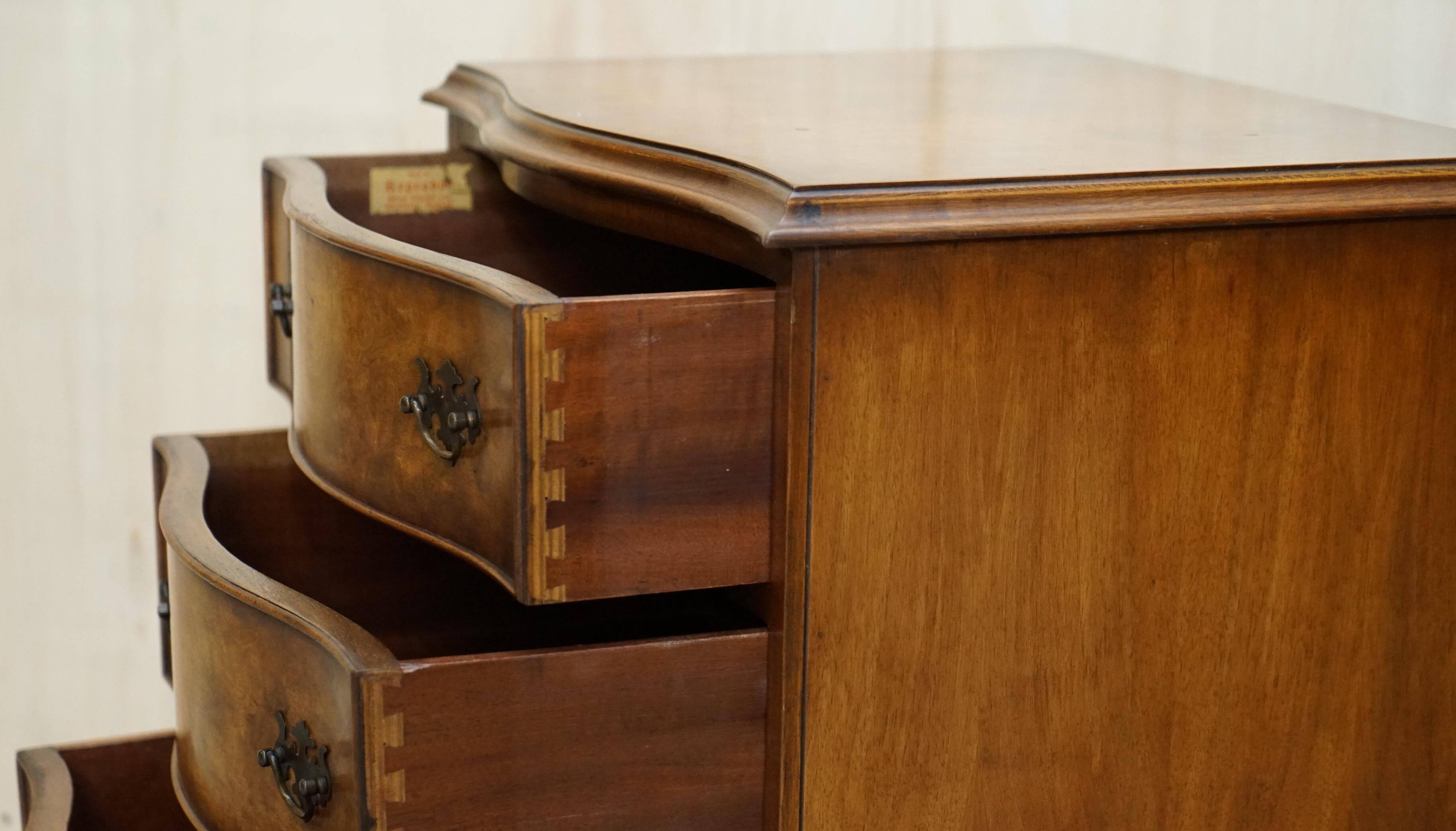 Vintage Walnut Burr Commode Serpentine Bevan Funnell
