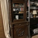 Half buffet-silver cabinet with 2 sections in the neo-Renaissance style, Henri II