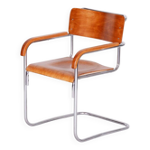Bauhaus Armchair in Chrome & Beech attributed to Mücke-Melder, 1930s