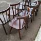 Set of 10 wooden bistro chairs - vintage