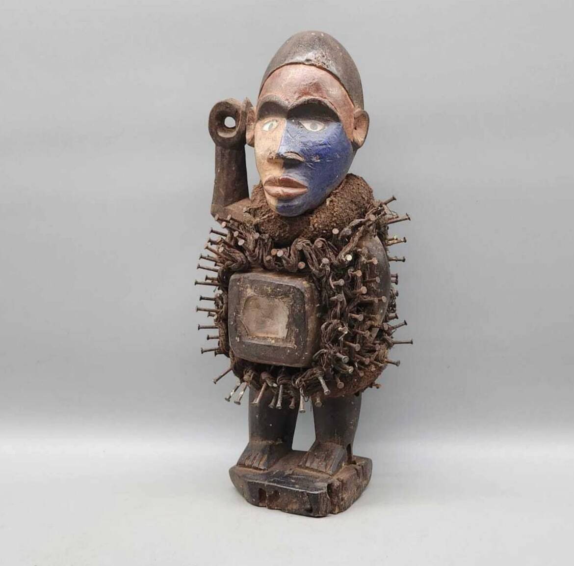 Nkondi Fetish Statue with Nails – Kongo Vili – Africa 20th Century