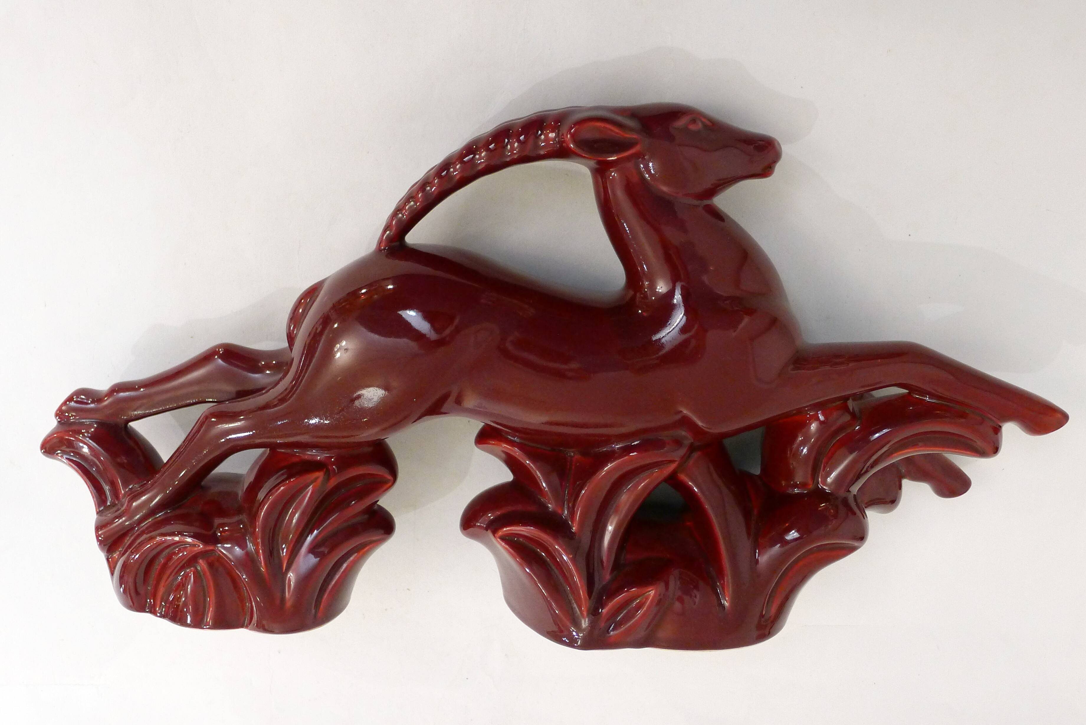 Art Deco Faience Gazelle Sculpture