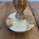 Lampe vintage en onyx et laiton