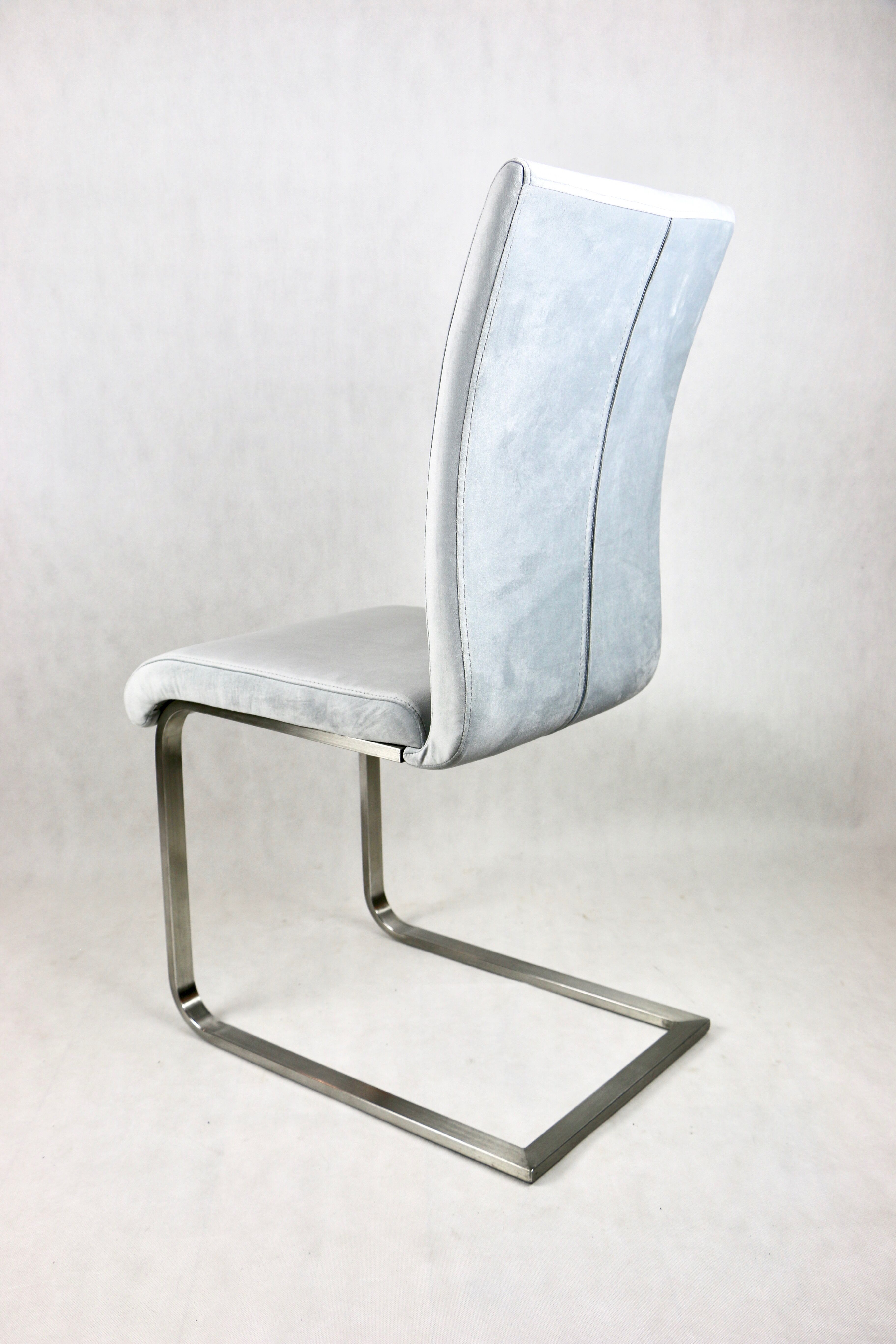 Grey Chairs on aluminium legs fully restored, Set of 4