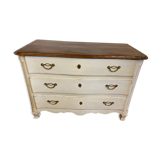 Chest of drawers from the regency period patinated light gray. Perfect condition.