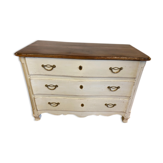 Chest of drawers from the regency period patinated light gray. Perfect condition.