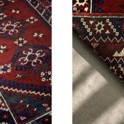 Vintage Red Hand-Woven Oriental Afghan Rug, 1970s