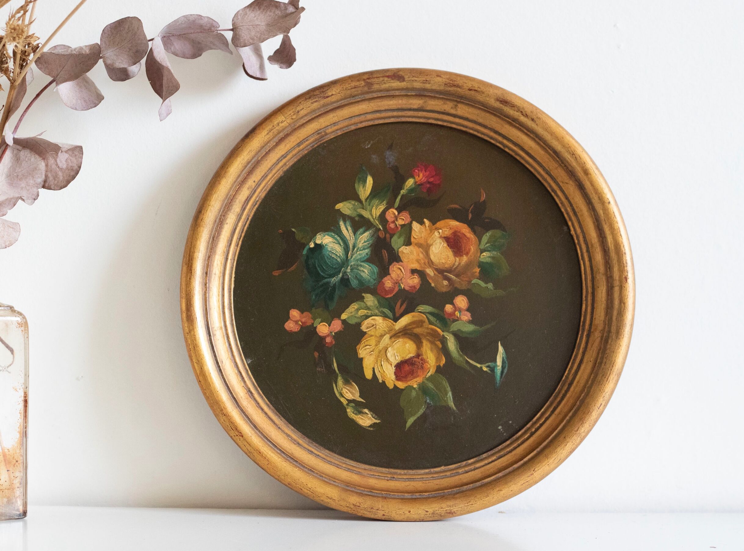 Lot de 3 tableaux bouquet de fleurs
