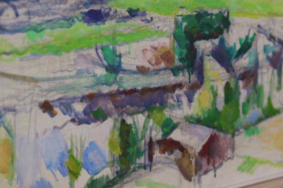 Original Swedish oil on canvas – “Landscape” by Sture Ekengren – vintage & framed – 63 × 74 cm