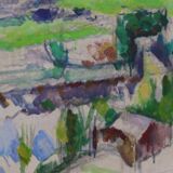 Original Swedish oil on canvas – “Landscape” by Sture Ekengren – vintage & framed – 63 × 74 cm