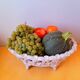 Fruit bowl in woven ceramic, Fratelli Fanciullacci 1950
