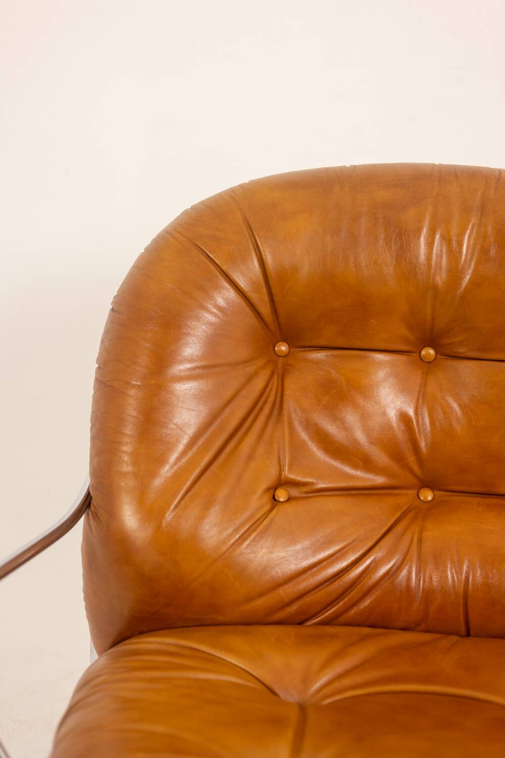 Carlo Di Carli. Leather and metal armchair. 1970s.