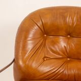 Carlo Di Carli. Leather and metal armchair. 1970s.