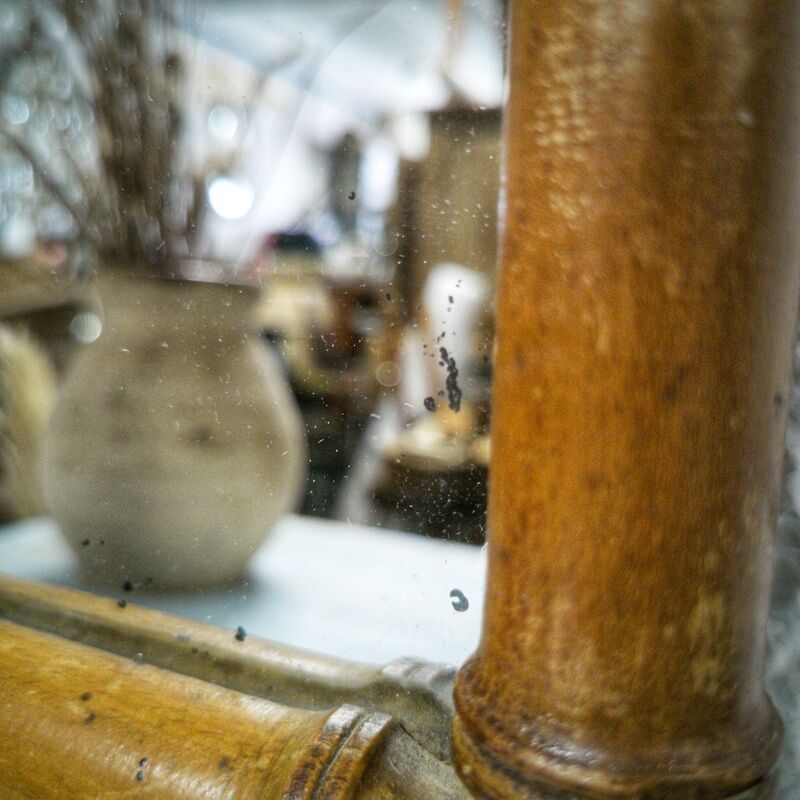 Bamboo-style wooden mirror