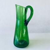 Blown and bubbled glass pitcher