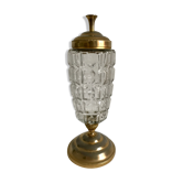 Bonbonnière en verre sur pied vintage