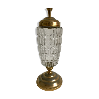 Bonbonnière en verre sur pied vintage