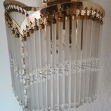 Vintage wall sconce gold metal and stamps