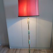 Lampadaire italien onyx et laiton