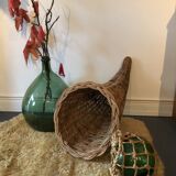 Vintage rattan basket Horn of plenty