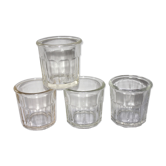 Set of 4 old jam jars
