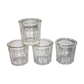 Set of 4 old jam jars