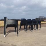 4 black armchairs Plank Claudio Bellini Mon Ami