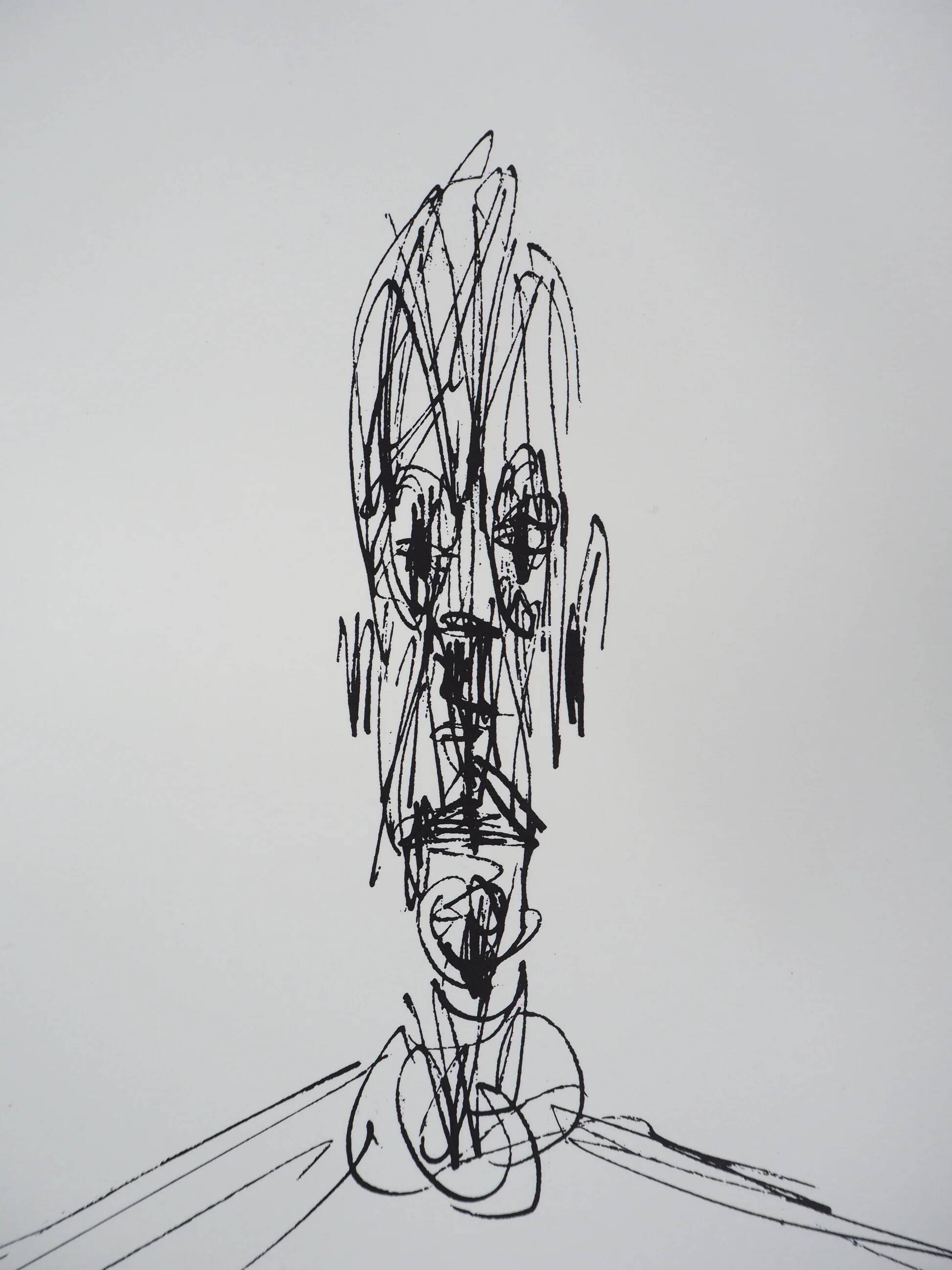 Alberto Giacometti: Bust of a Man - Signed Lithograph